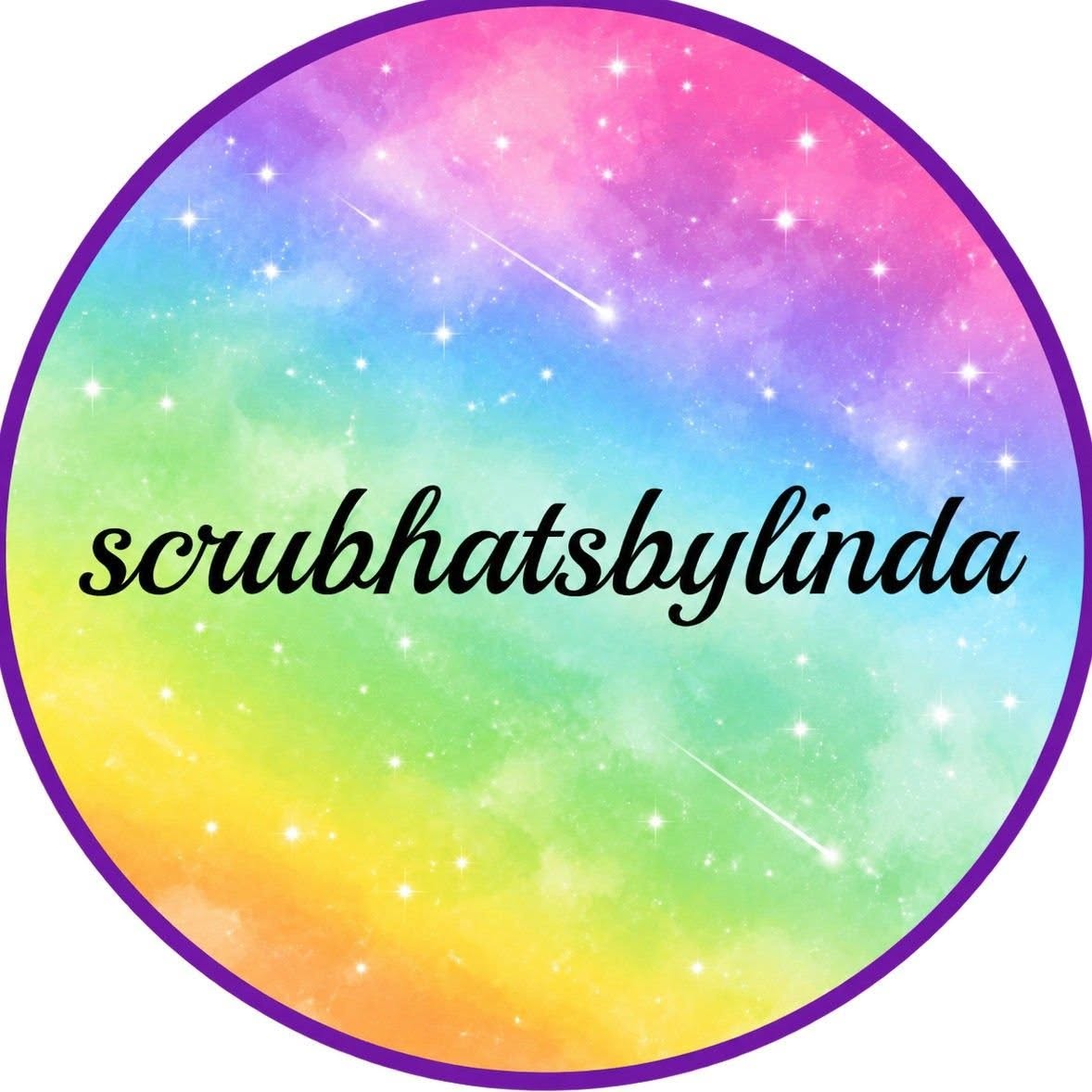 ScrubHatsByLinda rainbow logo